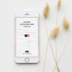 Front View of Neat iPhone Mockup Featuring Artistic Set