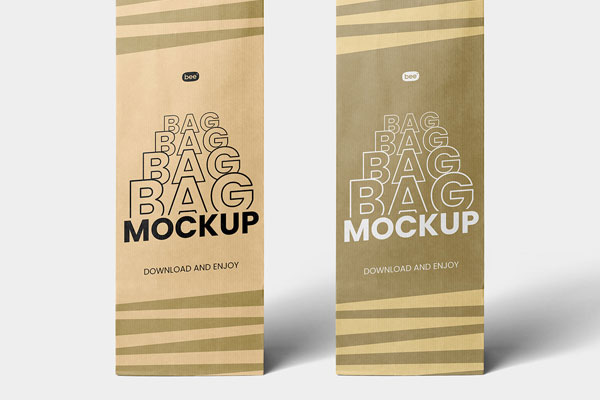 Front View of Oblong Gift Bag Mockup