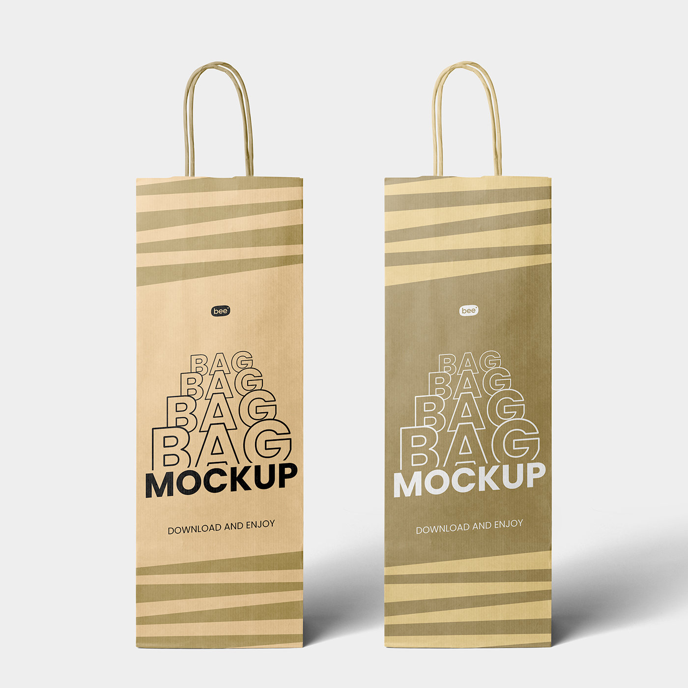 Front View of Oblong Gift Bag Mockup FREE PSD