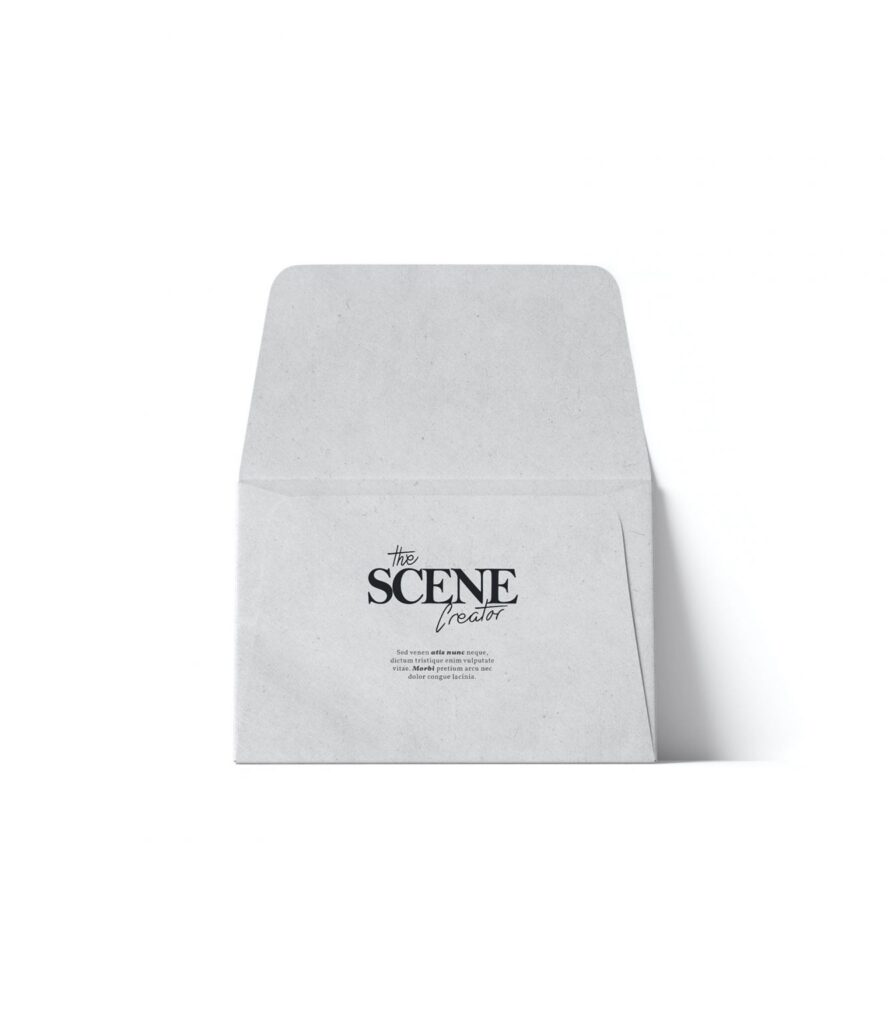 Front View of Open Envelope Mockup