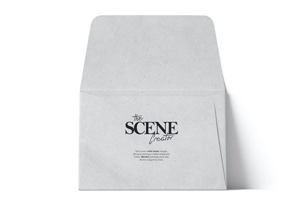 Front View of Open Envelope Mockup