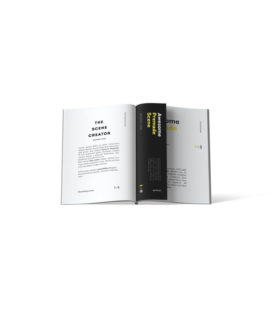 Front View of Open Magazine Mockup