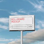 Front View of Outdoor Billboard Mockup