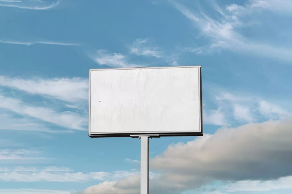 Front View of Outdoor Billboard Mockup