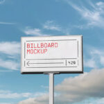 Front View of Outdoor Billboard Mockup