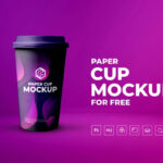 Front View of Paper Coffee Cup Mockup