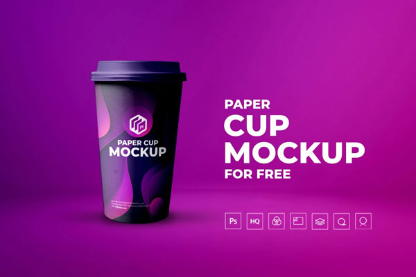 Front View of Paper Coffee Cup Mockup