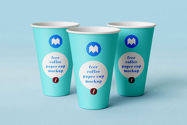 Front View of Paper Coffee Cup Mockup