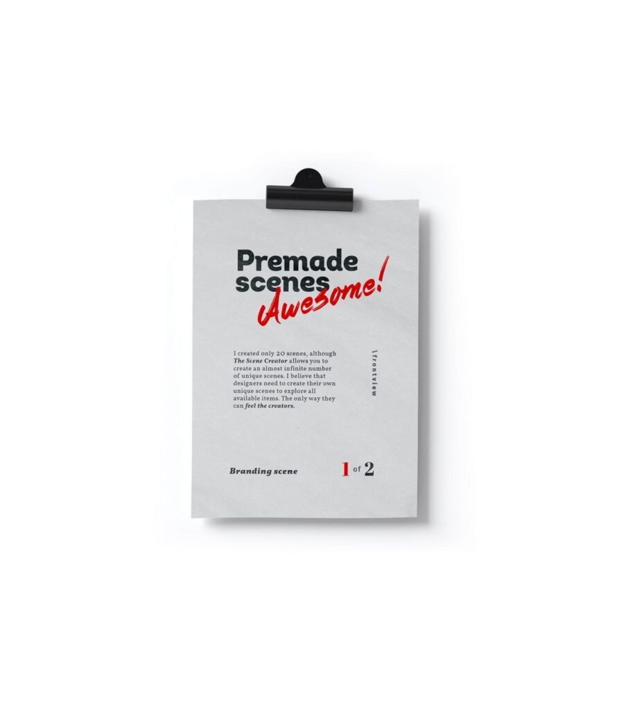 Front View of Paper Mockup with Clipboard Holder