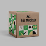 Front View of Paper Square Box Mockup