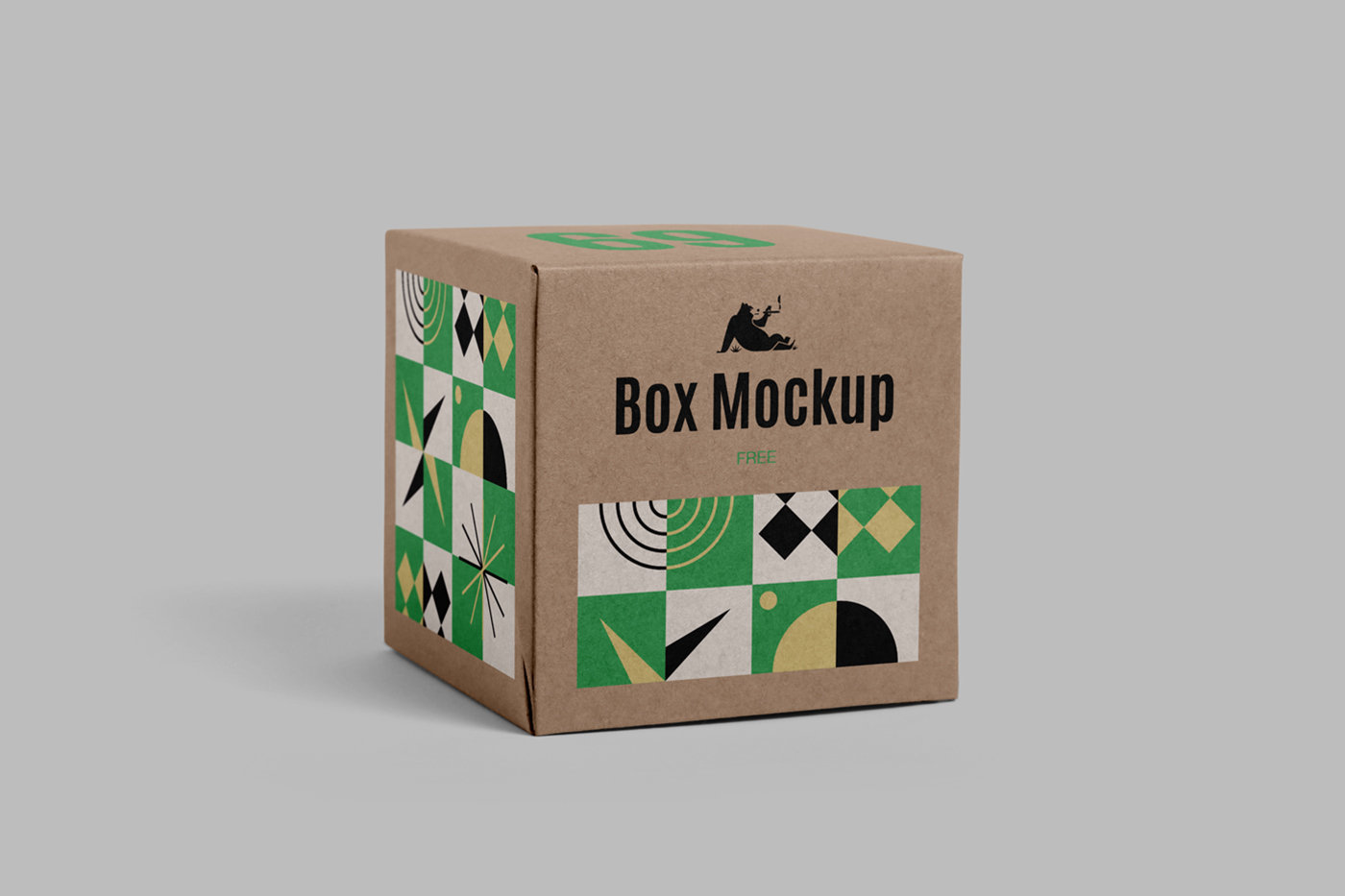 Front View of Paper Square Box Mockup FREE PSD