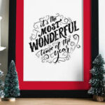 Front View of Photo Frame Mockup for Christmas Related Artworks