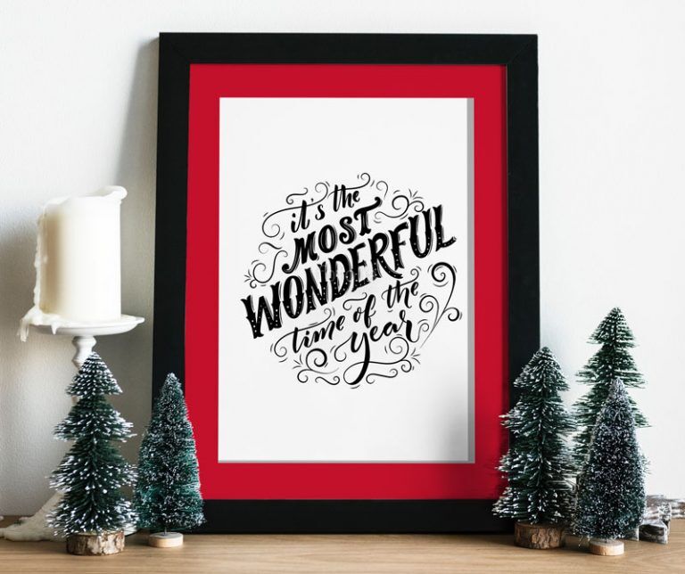 Front View of Photo Frame Mockup for Christmas Related Artworks