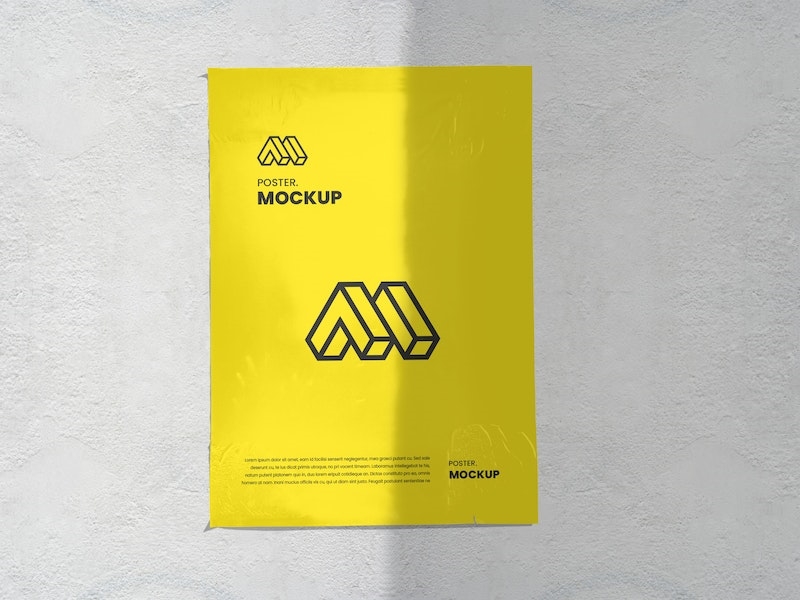 Front View of Poster Mockup on Wall