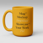 Front View of Realistic Ceramic Mug Mockup