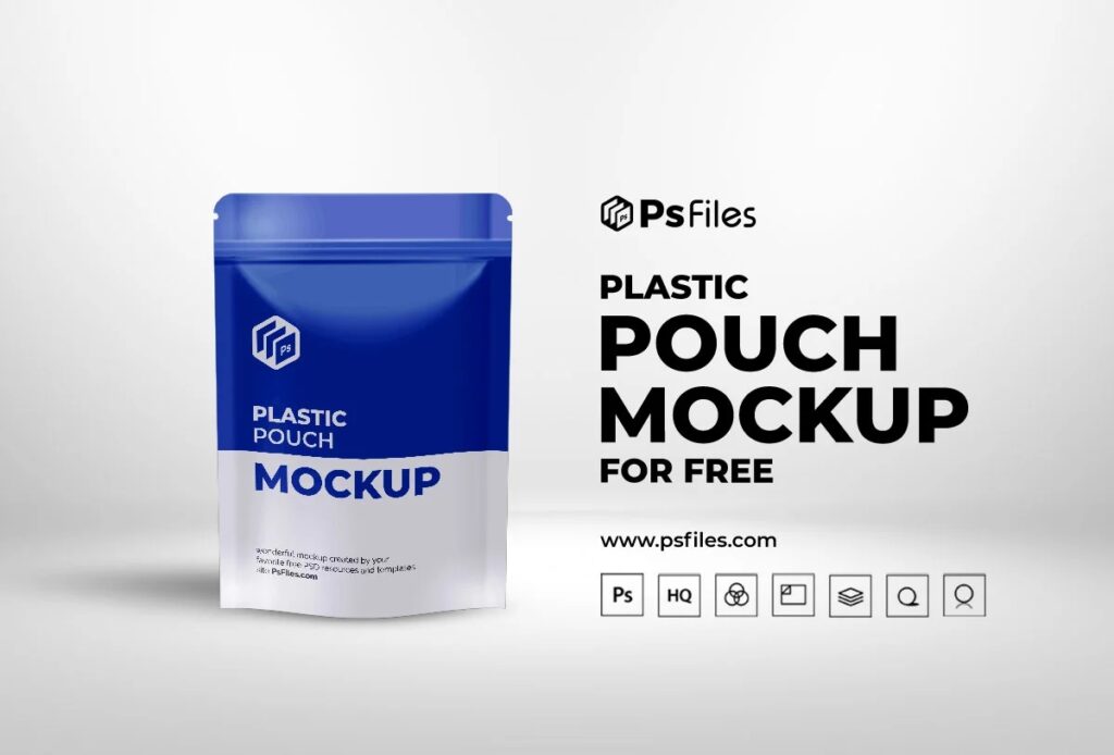 Front View of Realistic Packaging Pouch Mockup