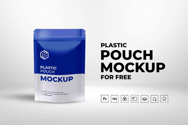 Front View of Realistic Packaging Pouch Mockup