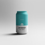 Front View of Realistic Soda Can Mockup
