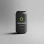 Front View of Realistic Soda Can Mockup