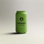 Front View of Realistic Soda Can Mockup