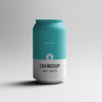 Front View of Realistic Soda Can Mockup