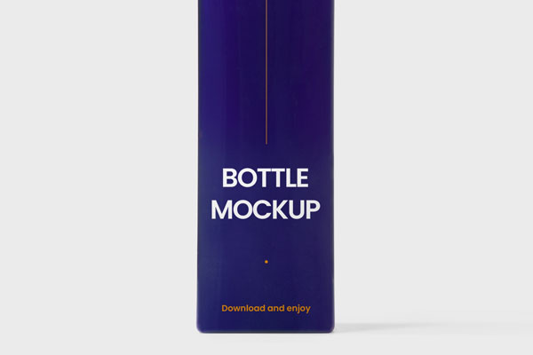 Front View of Rectangle Bottle Mockup
