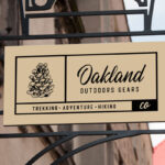 Front View of Rectangle Sign Mockup with Metallic Frame