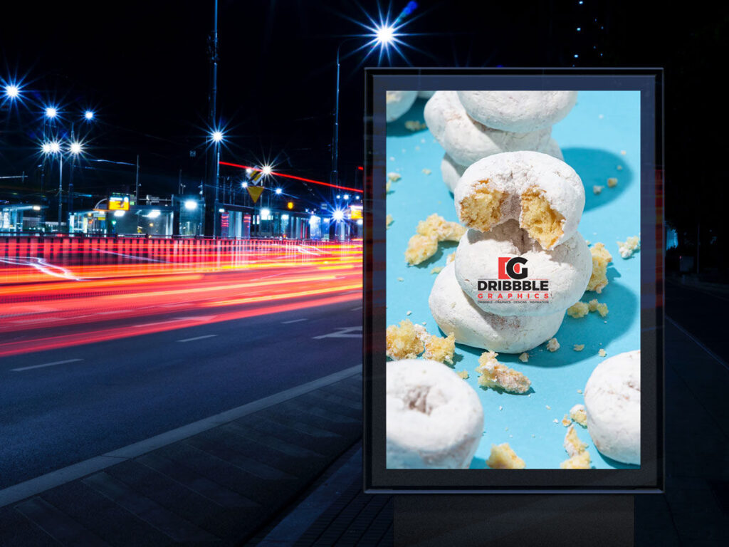 Front View of Roadside Billboard Mockup