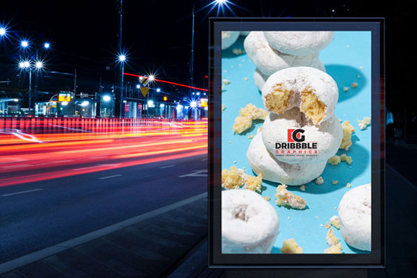 Front View of Roadside Billboard Mockup