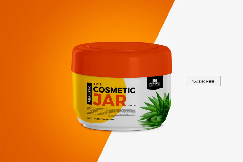 Front View of Round Cosmetic Jar Packaging Mockup