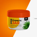 Front View of Round Cosmetic Jar Packaging Mockup