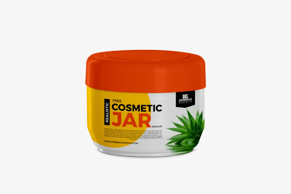 Front View of Round Cosmetic Jar Packaging Mockup
