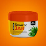 Front View of Round Cosmetic Jar Packaging Mockup