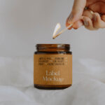 Front View of Round Minimal Light Candle Mockup