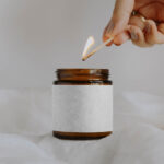 Front View of Round Minimal Light Candle Mockup
