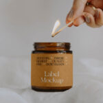 Front View of Round Minimal Light Candle Mockup