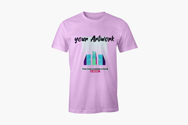Front View of Round Neck T-Shirt Mockup