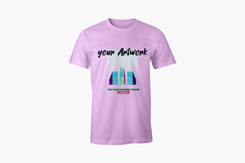 Front View of Round Neck T-Shirt Mockup
