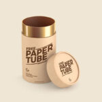 Front View of Round Paper Tube Packaging Mockup