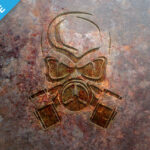 Front View of Rust Metal Logo Mockup