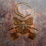 Front View of Rust Metal Logo Mockup