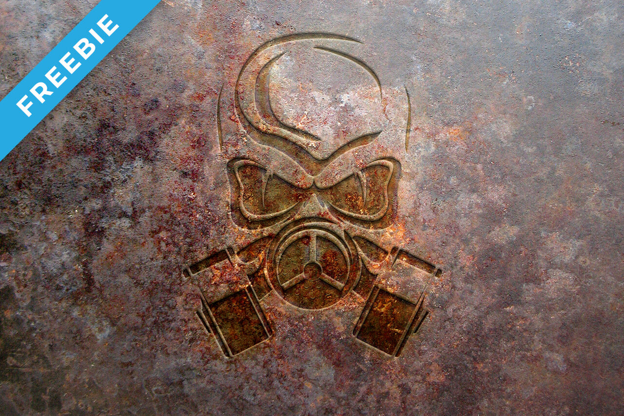 Front View of Rust Metal Logo Mockup FREE PSD