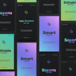 Overhead View of UI/UX Screens Mockup