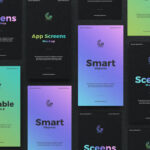 Overhead View of UI/UX Screens Mockup