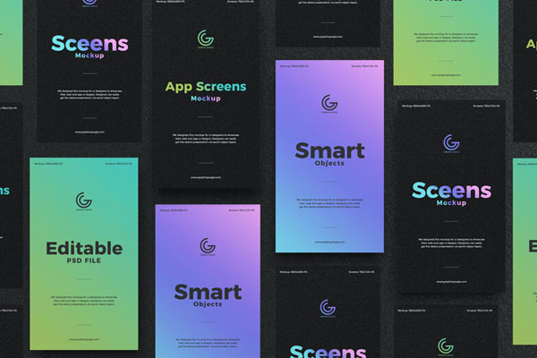 Overhead View of UI/UX Screens Mockup