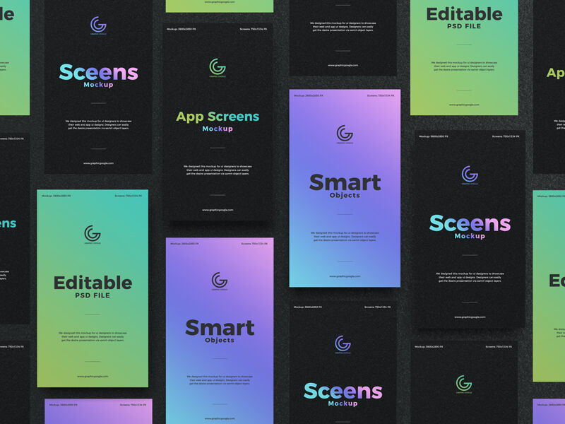 Overhead View of UI/UX Screens Mockup