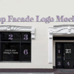 Front View of Shop Facade Mockup
