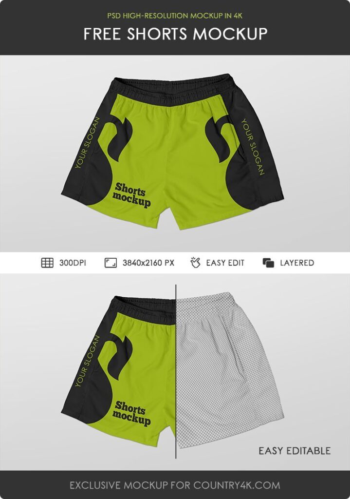 Front View of Shorts Mockup
