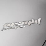 Front View of Simple Metal Engraved Logo Mockup