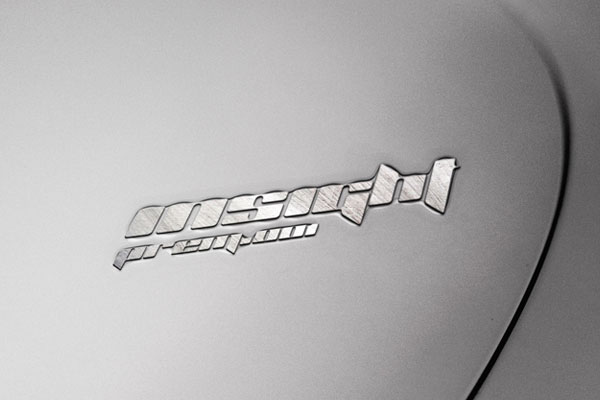 Front View of Simple Metal Engraved Logo Mockup